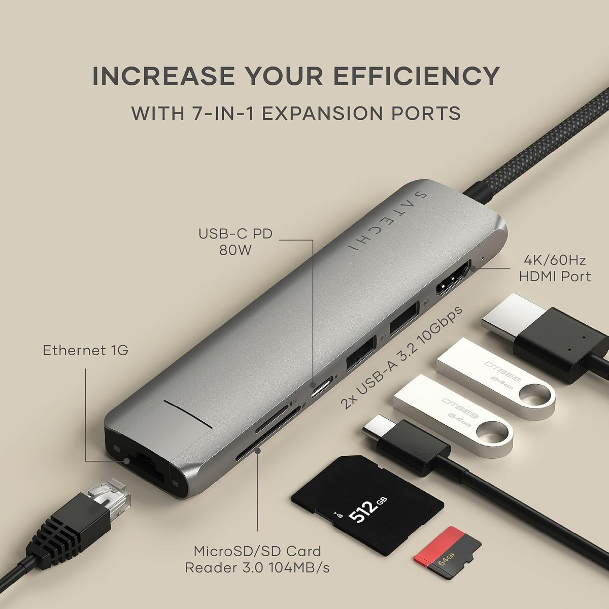 Satechi, ST-P7SM, hub USB
