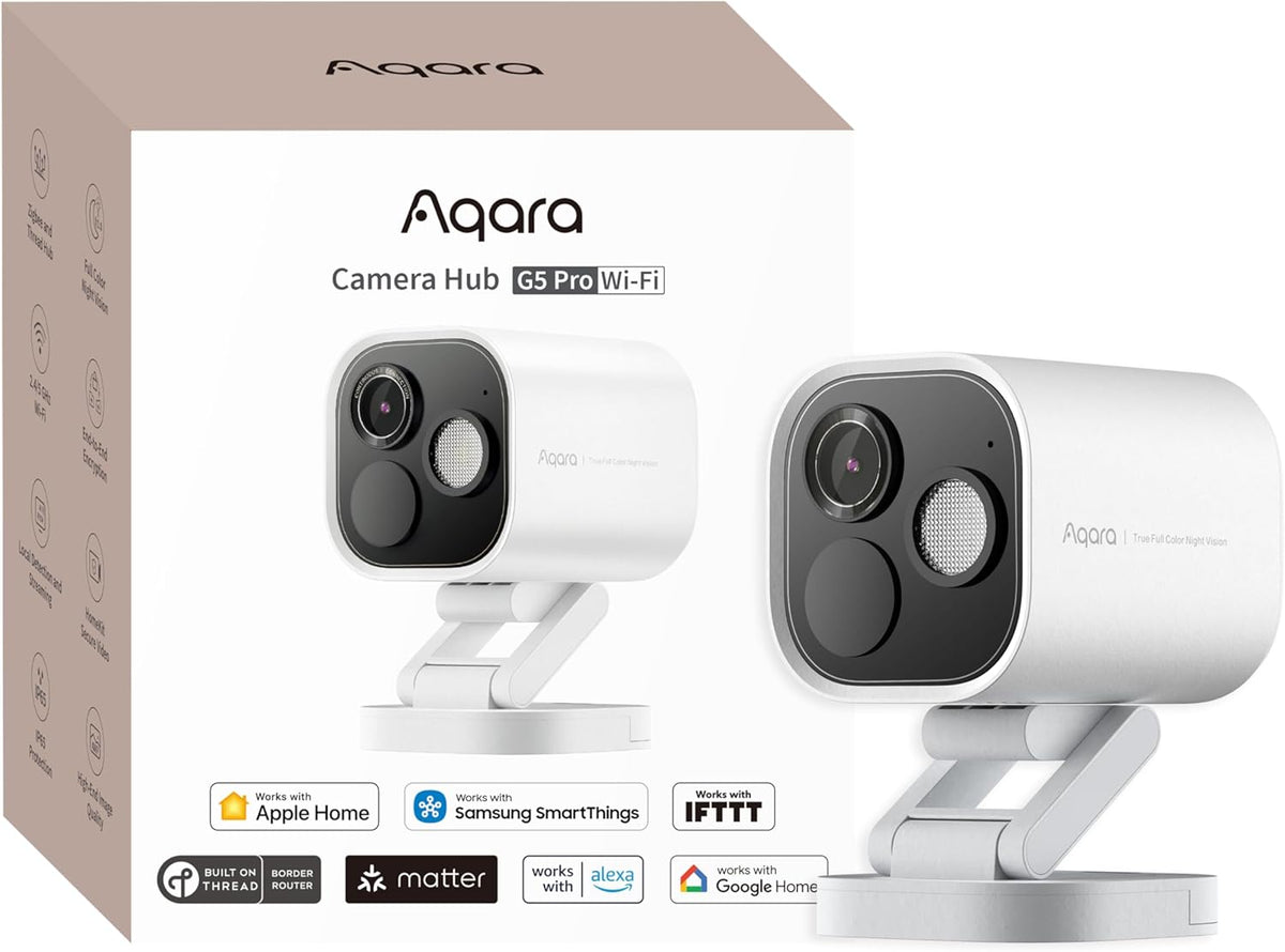 Aqara 4MP Camera Hub G5 Pro WiFi, Cámara de Seguridad con Visión Nocturna a Color Real