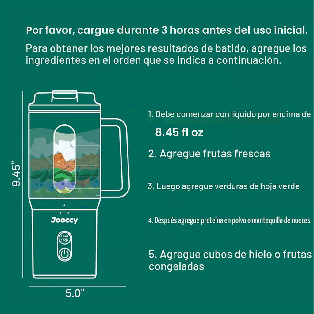 Batidora portátil de batidora, 18 oz personal, inalámbrico