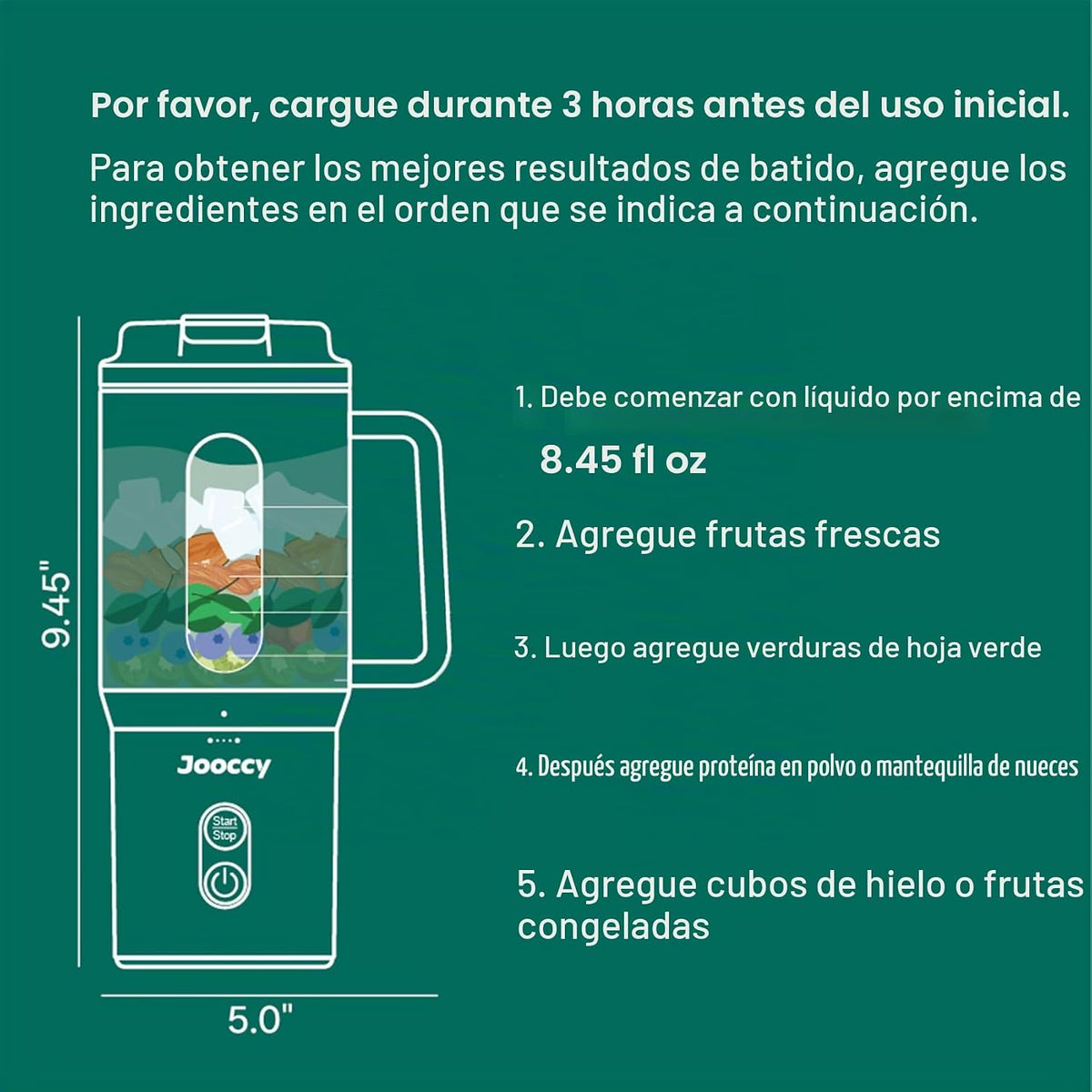 Batidora portátil de batidora, 18 oz personal, inalámbrico
