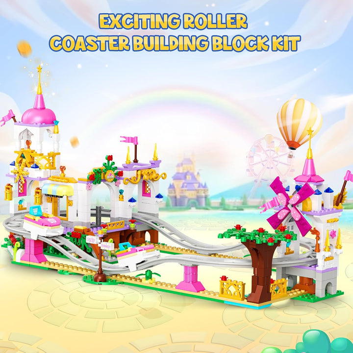 HOGOKIDS Juego de construcción de montaña rusa para niñas