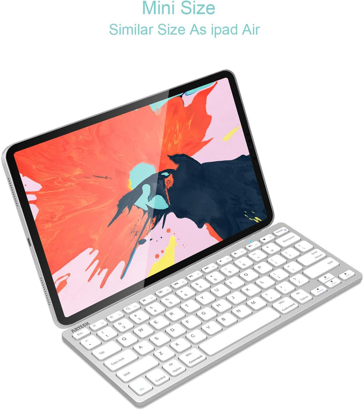 Arteck Teclado Bluetooth ultradelgado compatible con iPad de 10.2 p...