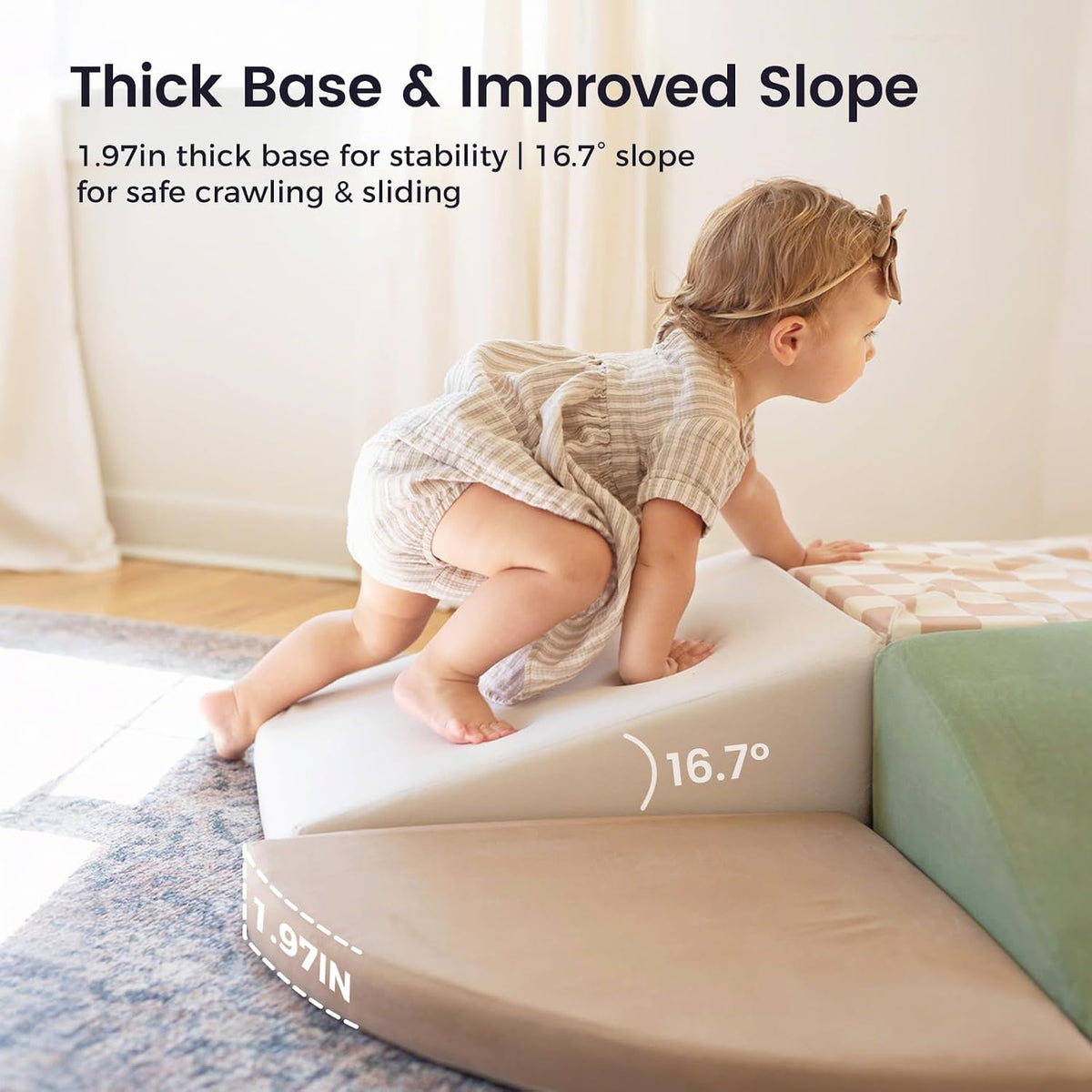 Tiny Land Bloques de escalada de espuma suave para niños pequeños, bloques de espuma de 6 piezas