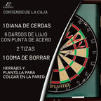 Gabinete para diana EastPoint Belmont, 6 dardos de punta de acero, decoración para sala de juegos