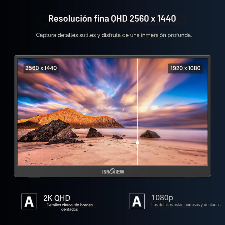 InnoView Monitor portátil 2K para portátil 15.6 "2560 × 1440 QH...