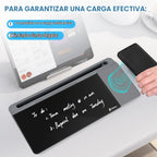 Varhomax Glass Desk Whiteboard con Wireless Charger, Desktop Organizer