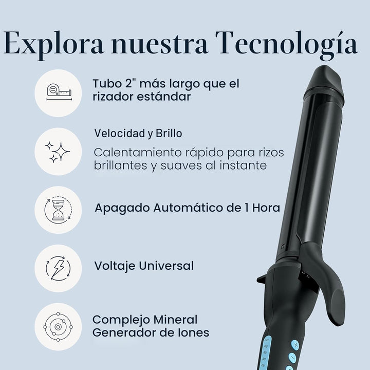 Bio Ionic Rizador de Cilindro Largo, Rizador de Pelo con Tecnología...