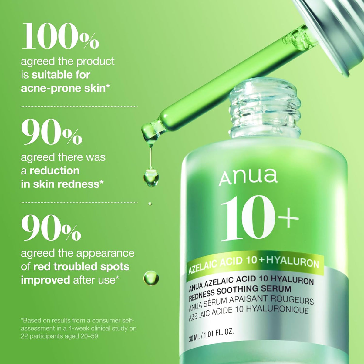 Anua Suero Facial de Ácido Azelaico 10% Hialurónico en Rojo Tranqui...