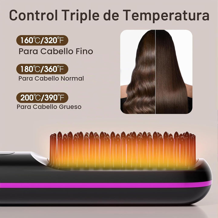 Lovinity - Cepillo alisador de cabello con pantalla LCD (calentamie...