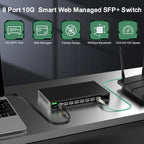 Interruptor SFP+ de 8 puertos 10Gb, interruptor de red gestionado Web