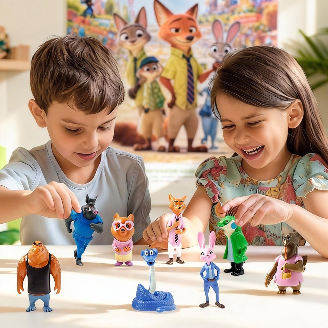 Paquete de 8 figuras de personaje de ciudad de animales
