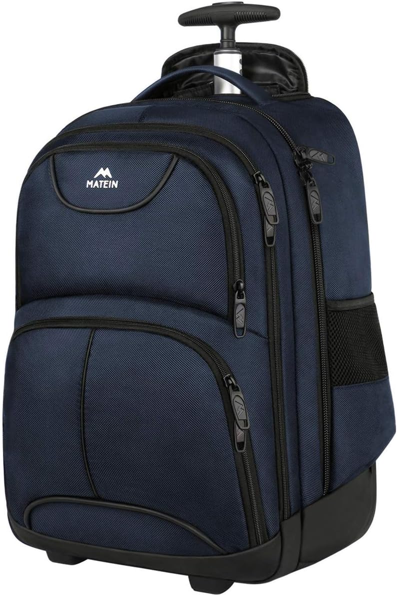 MATEIN - Mochila con ruedas, mochila rodante para laptop apta para...
