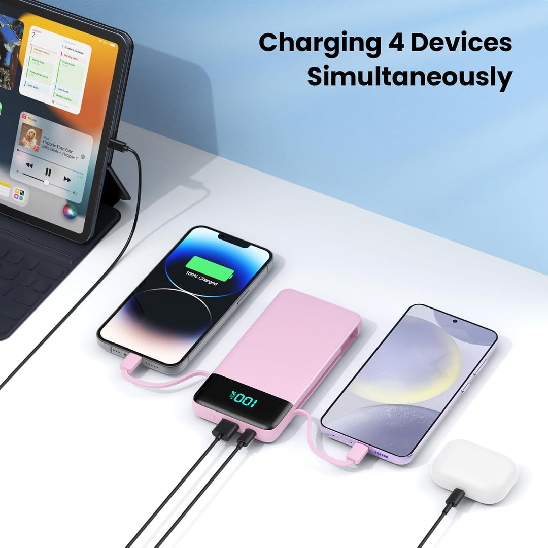Cargador portátil para iPhone, banco de energía delgado de 13800 mA...