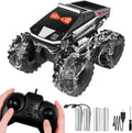 Coche de control remoto de policía con ojos dinámicos LED, autos RC anfibios 1:18, camioneta todo terreno 4WD, camión cibernético impermeable de 2.4 GHz, camión monstruo giratorio de 360°, juguetes