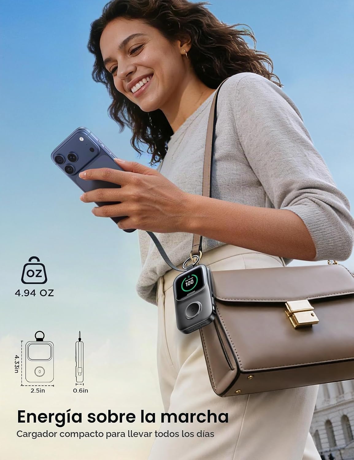 JOYROOM Cargador portátil para Apple Watch, batería externa de 5000...