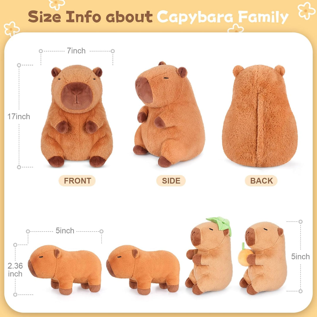 SuzziPals Peluches Capybara 5 en 1 sentados con bebés en el interio...