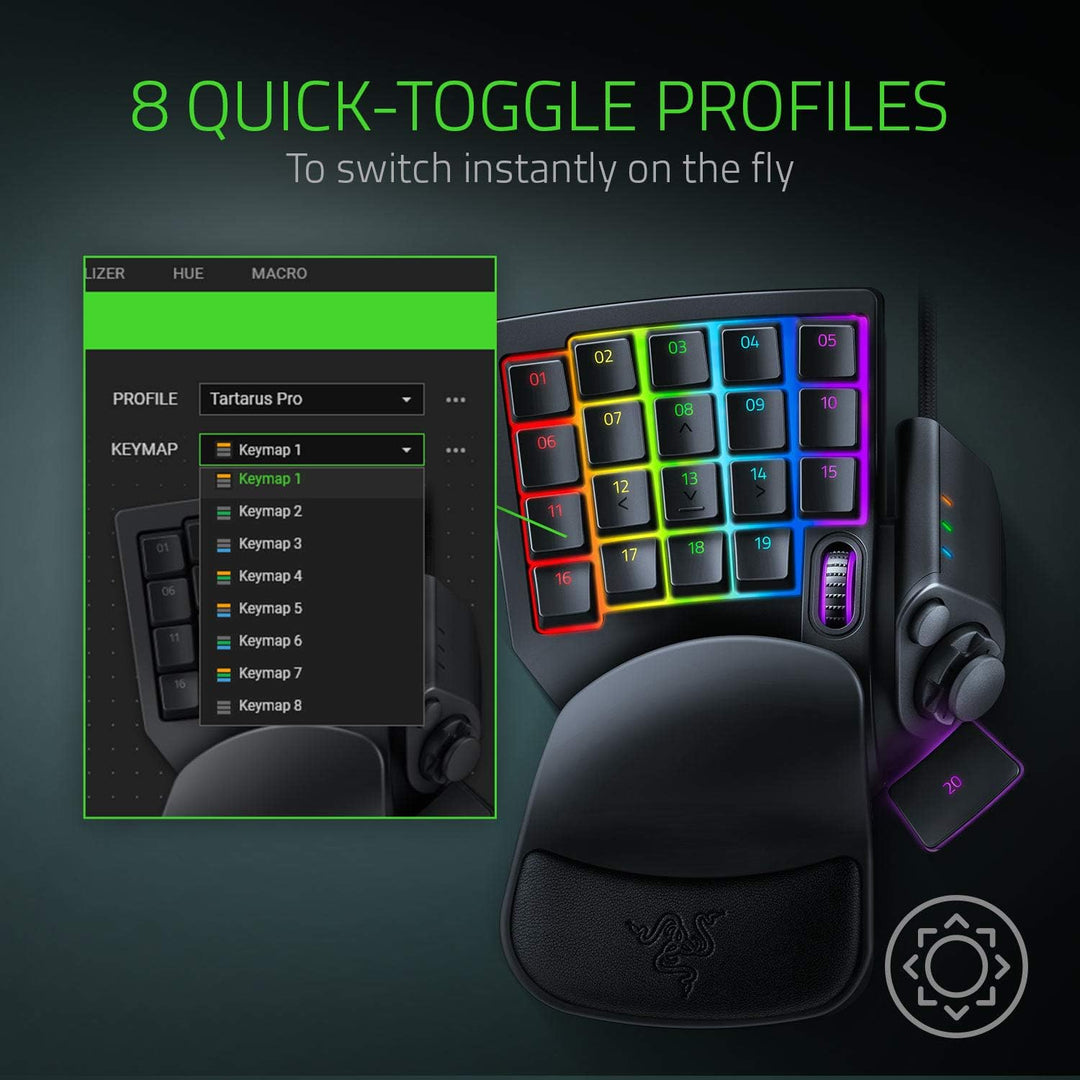 Teclado para juegos Razer Tartarus Pro: Interruptores de teclas ana...