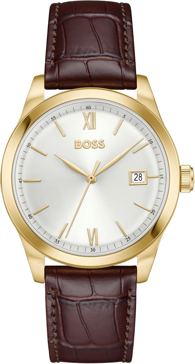 Reloj de vestir BOSS para hombre Langford con correa de cuero o eslabones, 39 mm