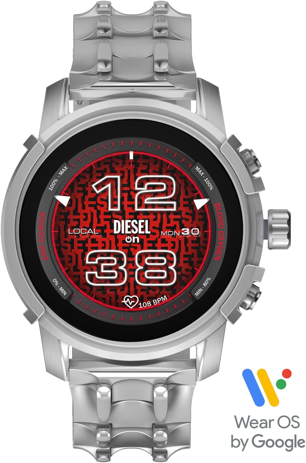 Diesel Griffed Gen 6 - Reloj inteligente con Alexa integrado, frecuencia cardíaca, oxígeno en sangre, GPS, seguimiento de actividad, altavoz, notificaciones de teléfonos inteligentes