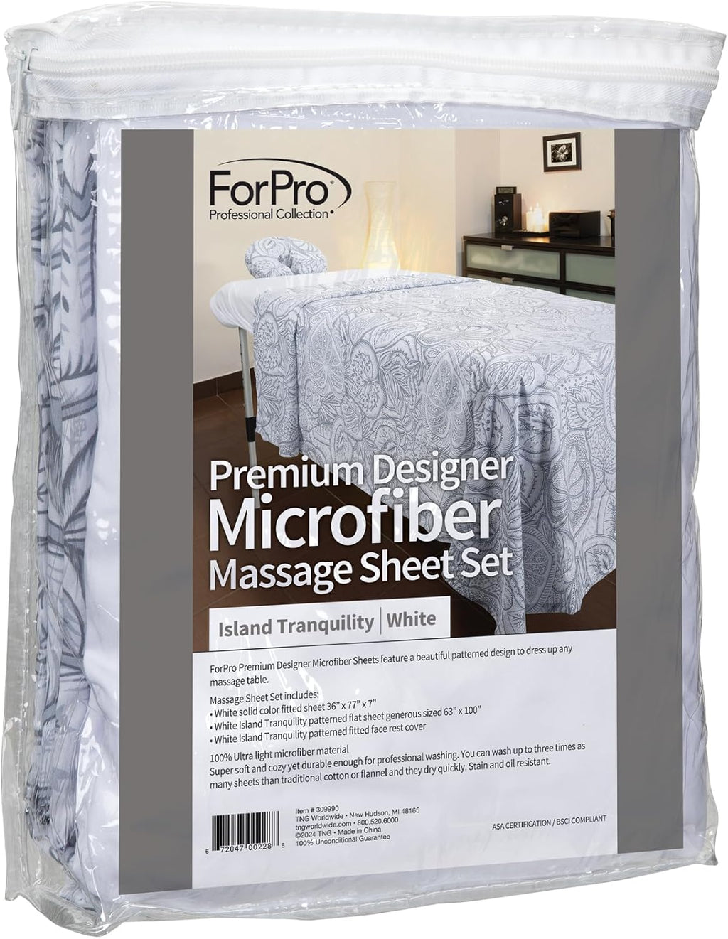 ForPro Premium Designer Juego de Sábanas de Masaje de Microfibra de...