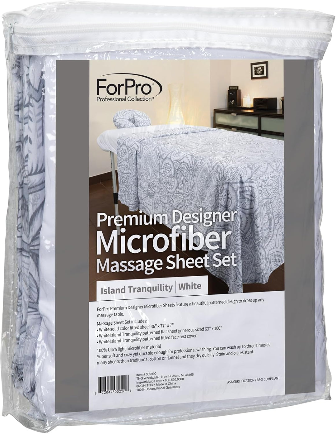 ForPro Premium Designer Juego de Sábanas de Masaje de Microfibra de...