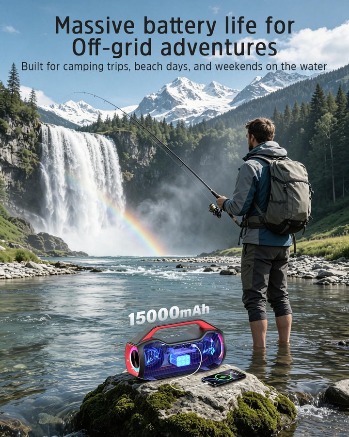 Altavoz Bluetooth portátil inalámbrico, sonido estéreo alto de 120...