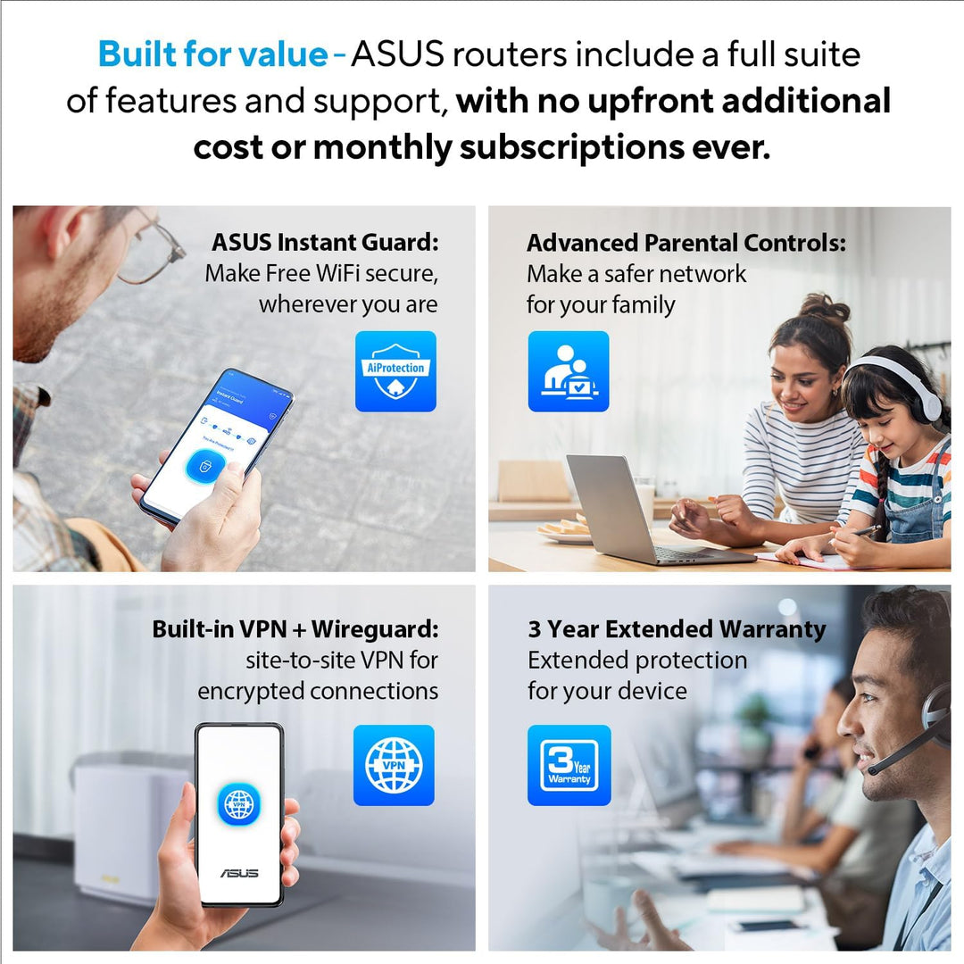 ASUS ZenWiFi BD5 Outdoor - Malla WiFi 7 de doble banda para exterio...