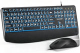 TECKNET Teclado retroiluminado de impresión grande, teclado de comp...