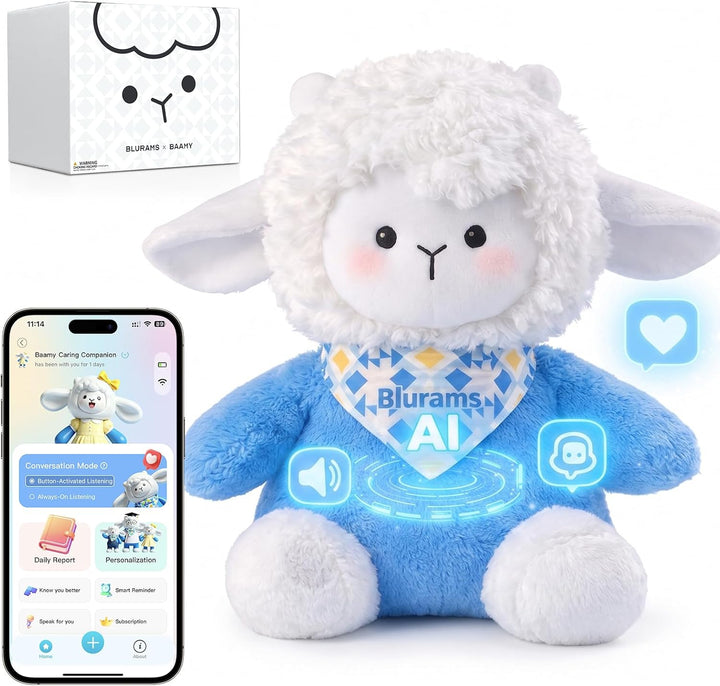 blurams Baamy - Juguete de peluche interactivo con IA para niños, p...