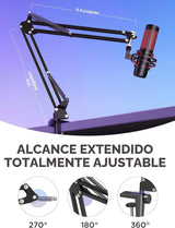 InnoGear, soporte de brazo tijera ajustable de estudio con suspensi...