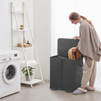 Lifewit Cesta doble para ropa sucia con tapa, bolsas de lavandería