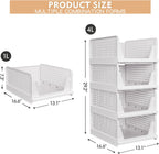 Paquete de 4 Canastas Apilables para Almacenamiento en Closet - Contenedores de Almacenamiento Apilables