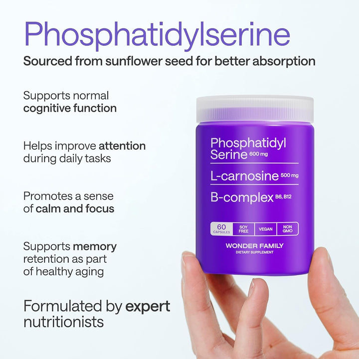 Fosfatidilserina 600 mg Suplemento cerebral para memoria y concentr...