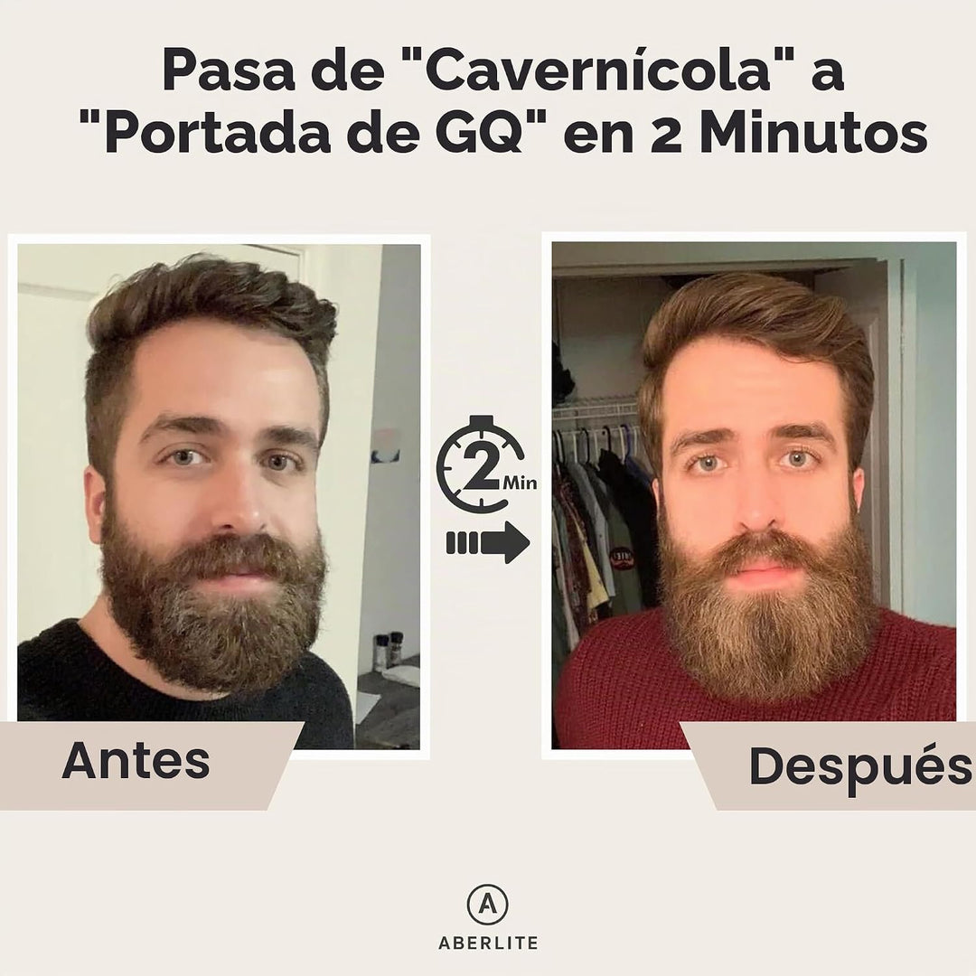 Aberlite Pro Professional - Alisador de barba y cabello, cepillo té...
