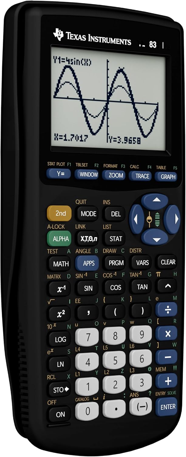 Calculadora gráfica de Texas Instruments TI-83 Plus, Gris Valor no encontrado