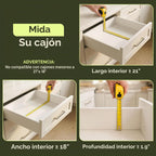 Organizador de cajones de cocina de bambú, soporte para utensilios de cocina y bandeja de cubiertos con separadores ranurados (9 ranuras, natural)