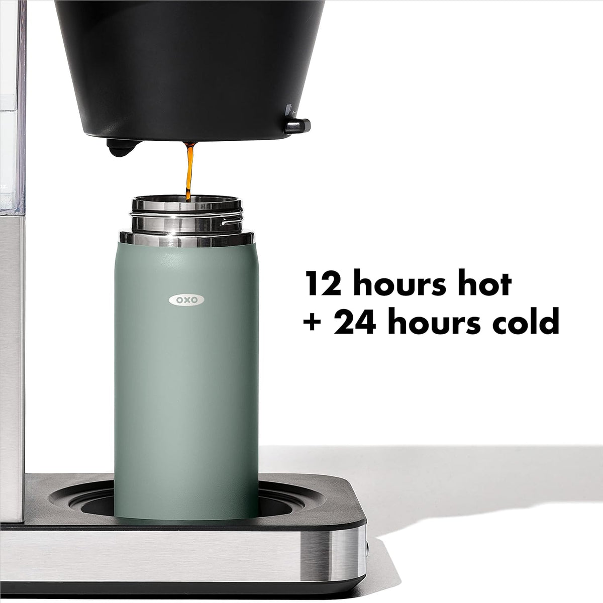 OXO Good Grips - Taza de café de viaje de 16 oz con tapa SimplyClean™ a prueba de fugas, color jade