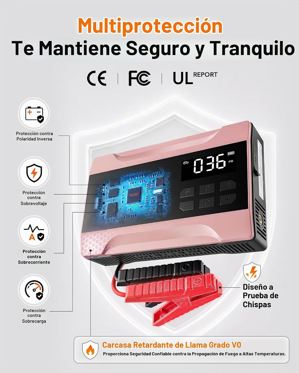 WOLFBOX Arrancador del salto MV10A 2000A con el compresor de aire