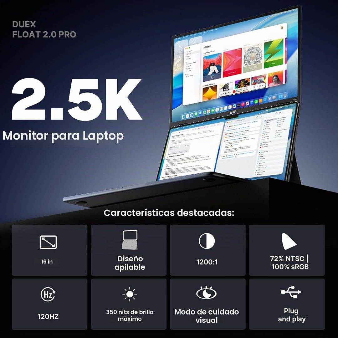 Nuevo Monitor Portátil Mobile Pixels Duex Float 2.0 Pro 2.5K, Exten...