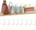 Organizador de bolso para divisores de estantería de armario: acrílico transparente 8-pack