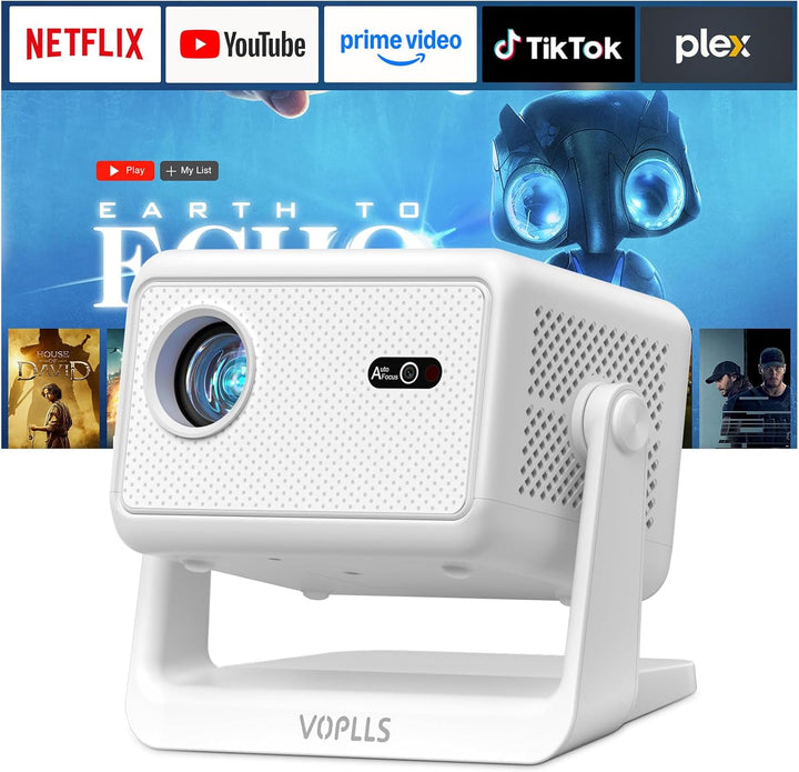 Aplicación con licencia oficial y 3200 ANSI: Mini proyector 4K para...