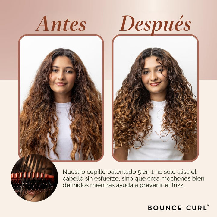 Bounce Curl Define EdgeLift Brush, herramienta 5 en 1 para rizos, o...