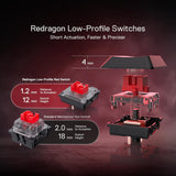 Redragon K618 PRO Teclado mecánico RGB inalámbrico de 3 modos, BT\/...