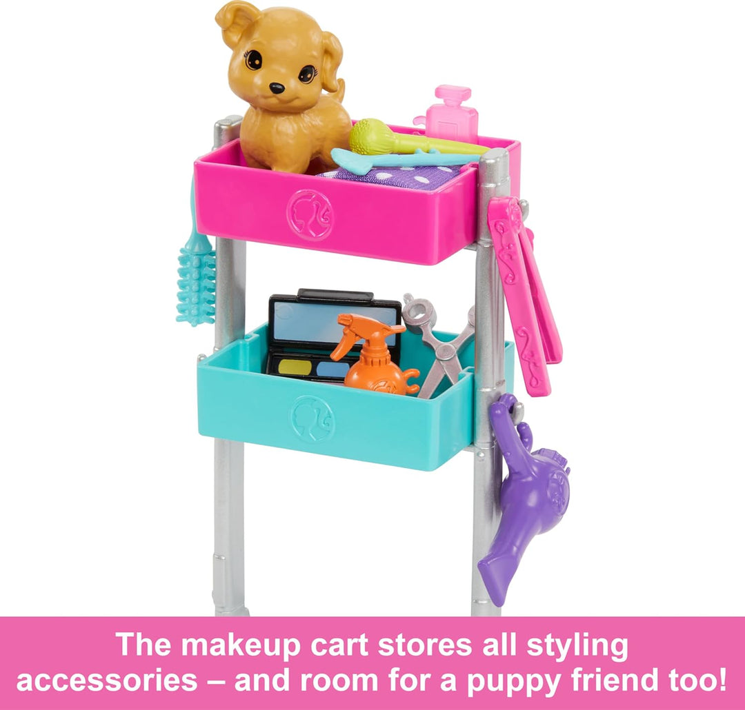Muñeca Barbie Estilista y 14 Accesorios, Muñeca Rubia "Malibu&#...