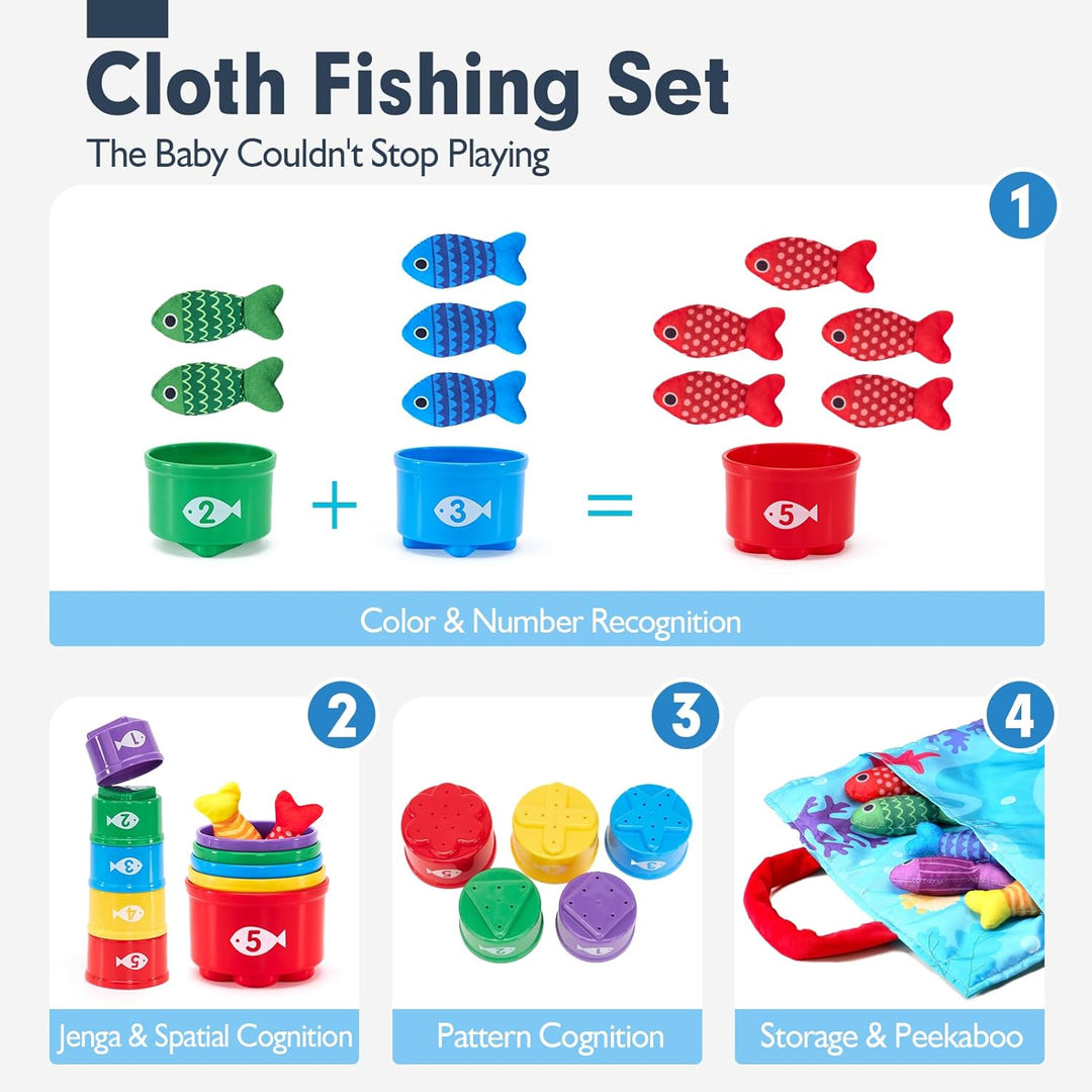 Juguetes para niños pequeños juego de pesca de tela