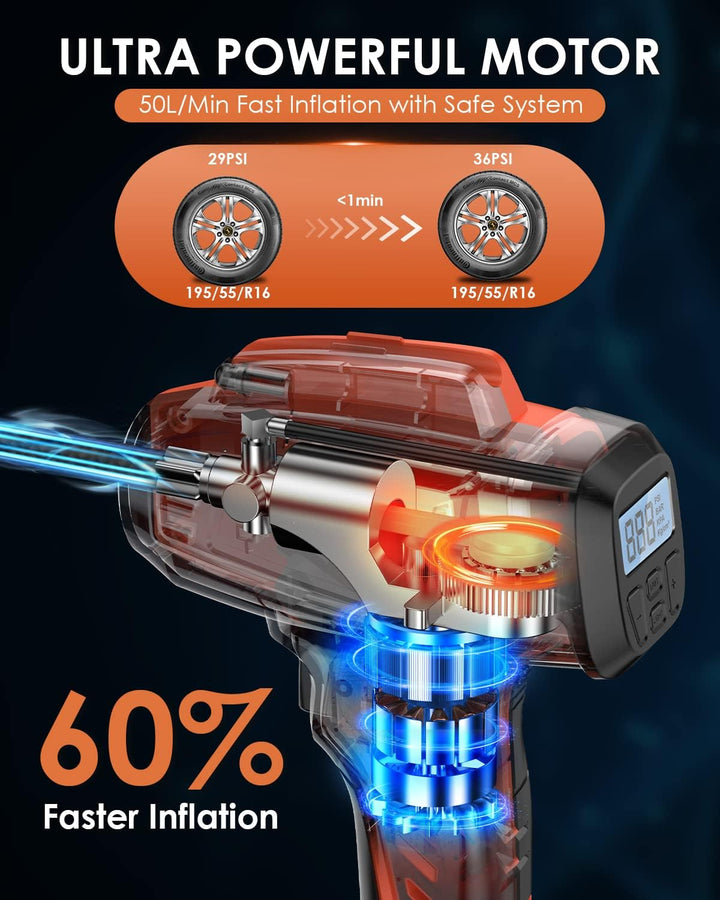 KeenPower Compresor de aire para inflador de neumáticos, bomba de n...