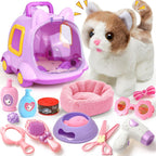 TUZT - Juguete de gato robot para niños y niñas de 3, 4, 5, 6 años, juguete interactivo de peluche con caminar y maullar, juguetes de simulación para niñas, para niñas de 3, 4, 5, 6, 7, 8 años