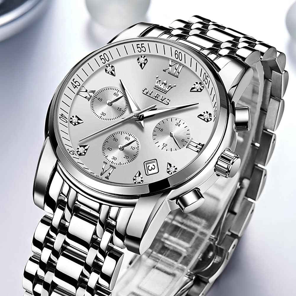 OLEVS Reloj multifunción para hombre, cronógrafo luminoso impermeable con