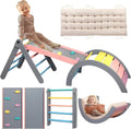 Pikler - Juego de triángulos con cojín, 7 en 1, juguetes de escalada para interiores