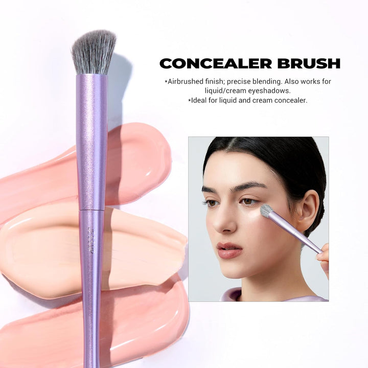 Jessup Juego de 3 brochas de maquillaje facial, brochas de maquilla...